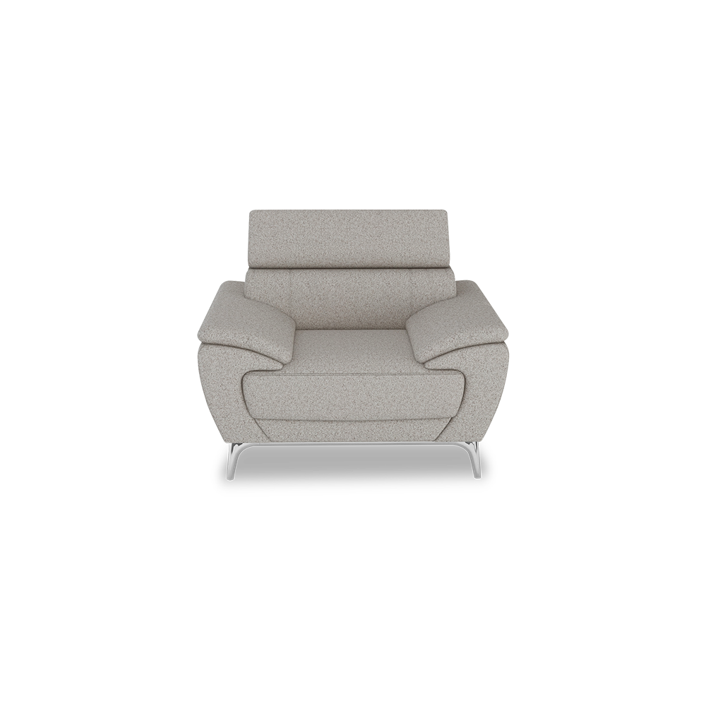 VICHY - Adjustable Headrest Fabric / Leather Sofa (1-seater)