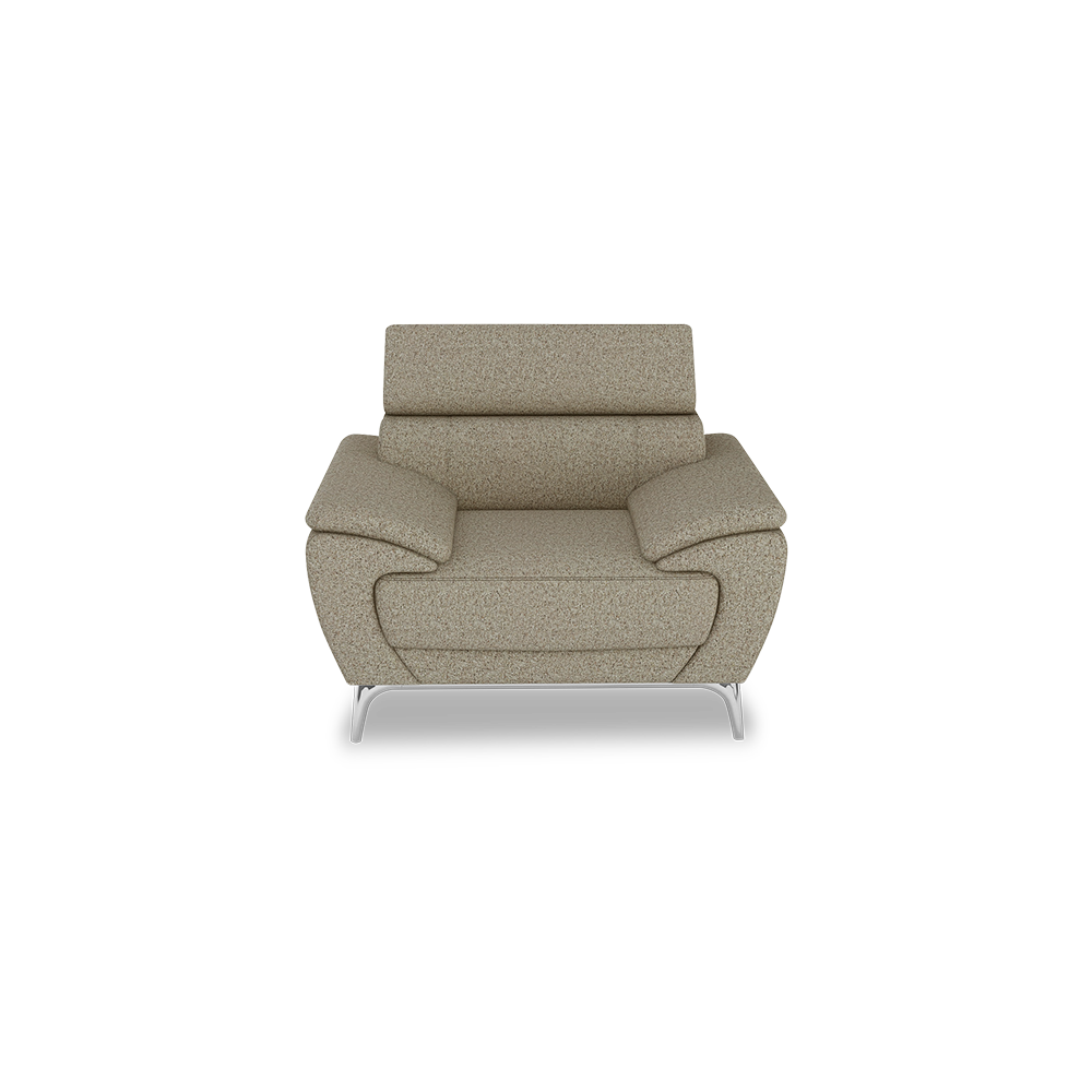 VICHY - Adjustable Headrest Fabric / Leather Sofa (1-seater)