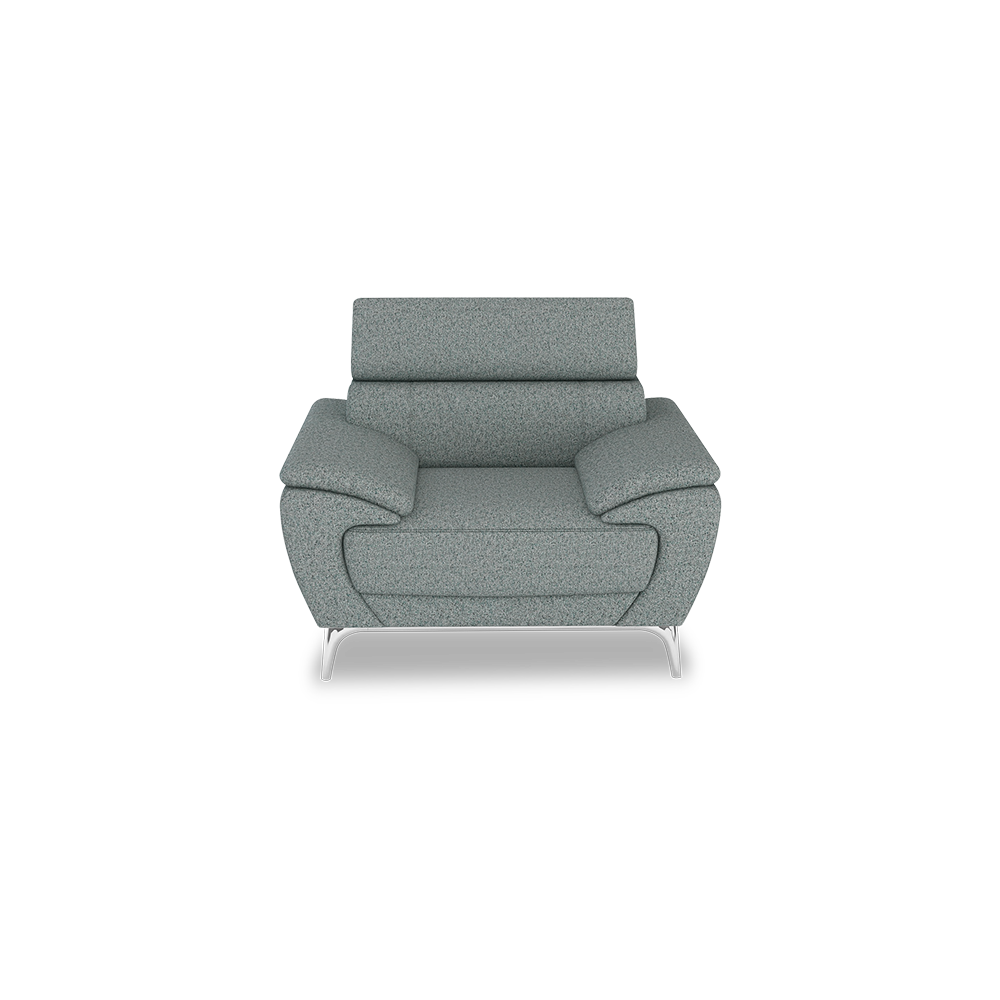 VICHY - Adjustable Headrest Fabric / Leather Sofa (1-seater)