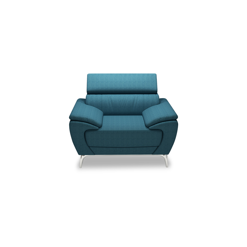 VICHY - Adjustable Headrest Fabric / Leather Sofa (1-seater)