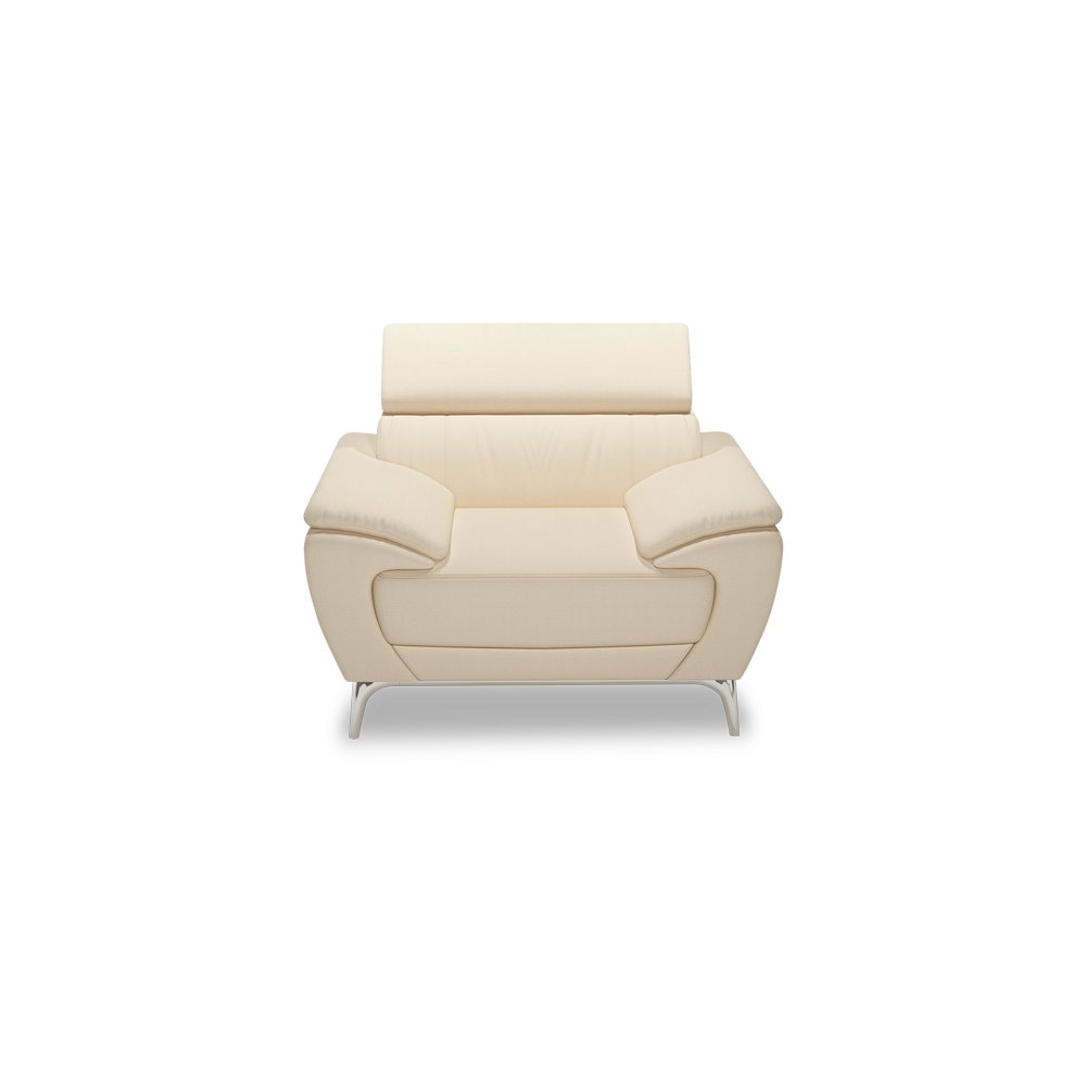 VICHY - Adjustable Headrest Fabric / Leather Sofa (1-seater)