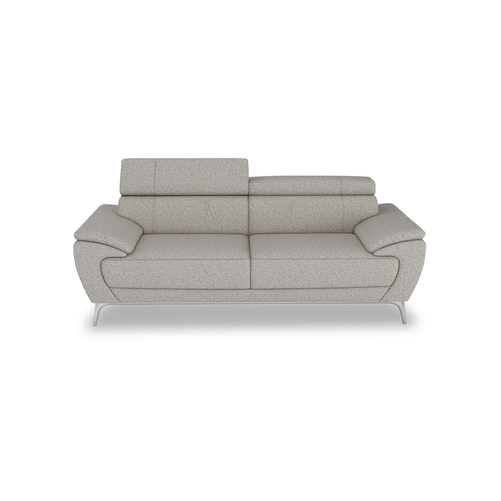 VICHY - Adjustable Headrest Fabric / Leather Sofa (3-seater)