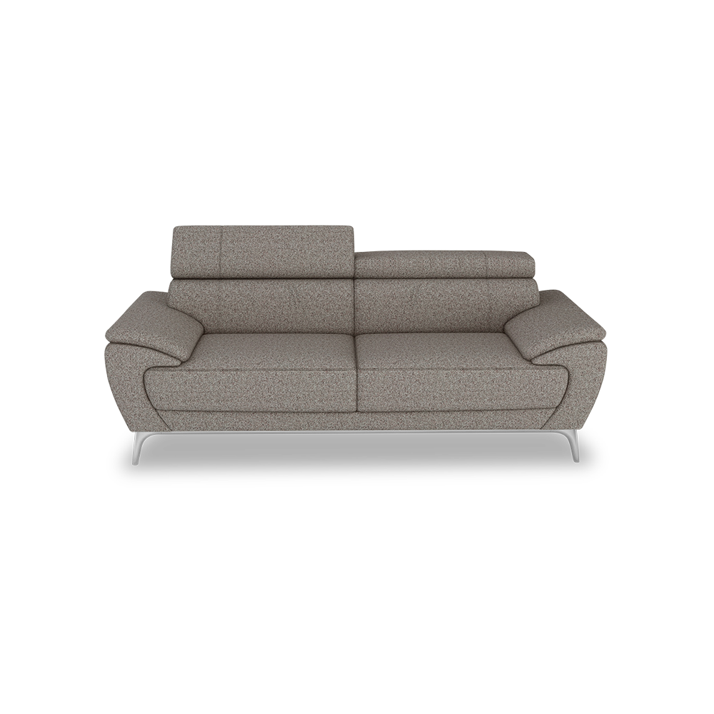 VICHY - Adjustable Headrest Fabric / Leather Sofa (3-seater)
