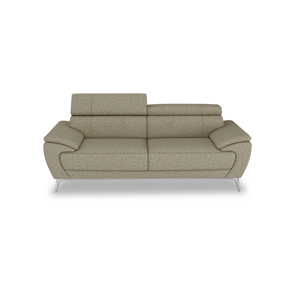 VICHY - Adjustable Headrest Fabric / Leather Sofa (3-seater)