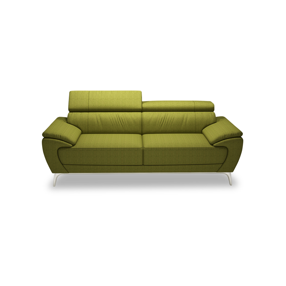 VICHY - Adjustable Headrest Fabric / Leather Sofa (3-seater)