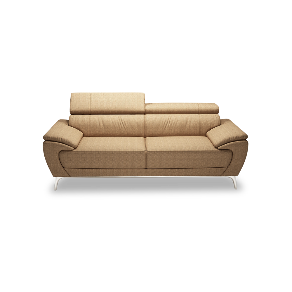 VICHY - Adjustable Headrest Fabric / Leather Sofa (3-seater)