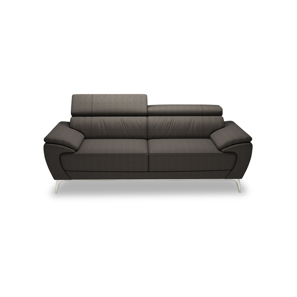 VICHY - Adjustable Headrest Fabric / Leather Sofa (3-seater)