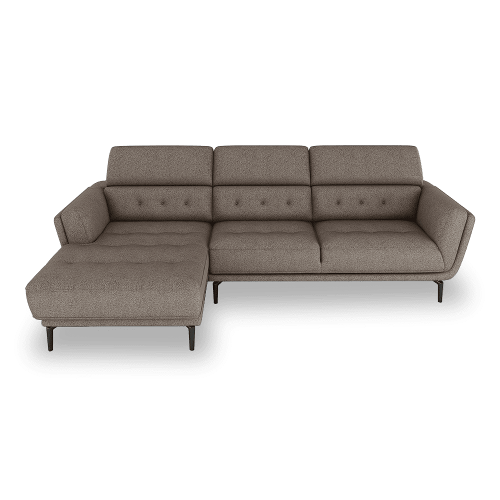 PERNOD - Fabric / Leather L-Shaped Sofa (Left & Right)