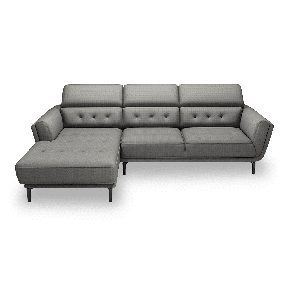 PERNOD - Fabric / Leather L-Shaped Sofa (Left & Right)