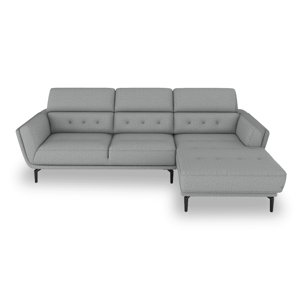 PERNOD - Fabric / Leather L-Shaped Sofa (Left & Right)