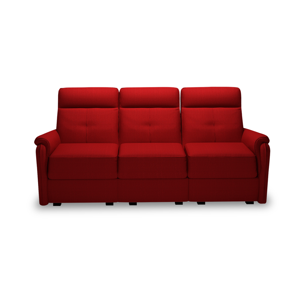 SAND - Recliner Fabric / Leather Sofa (3-seater)