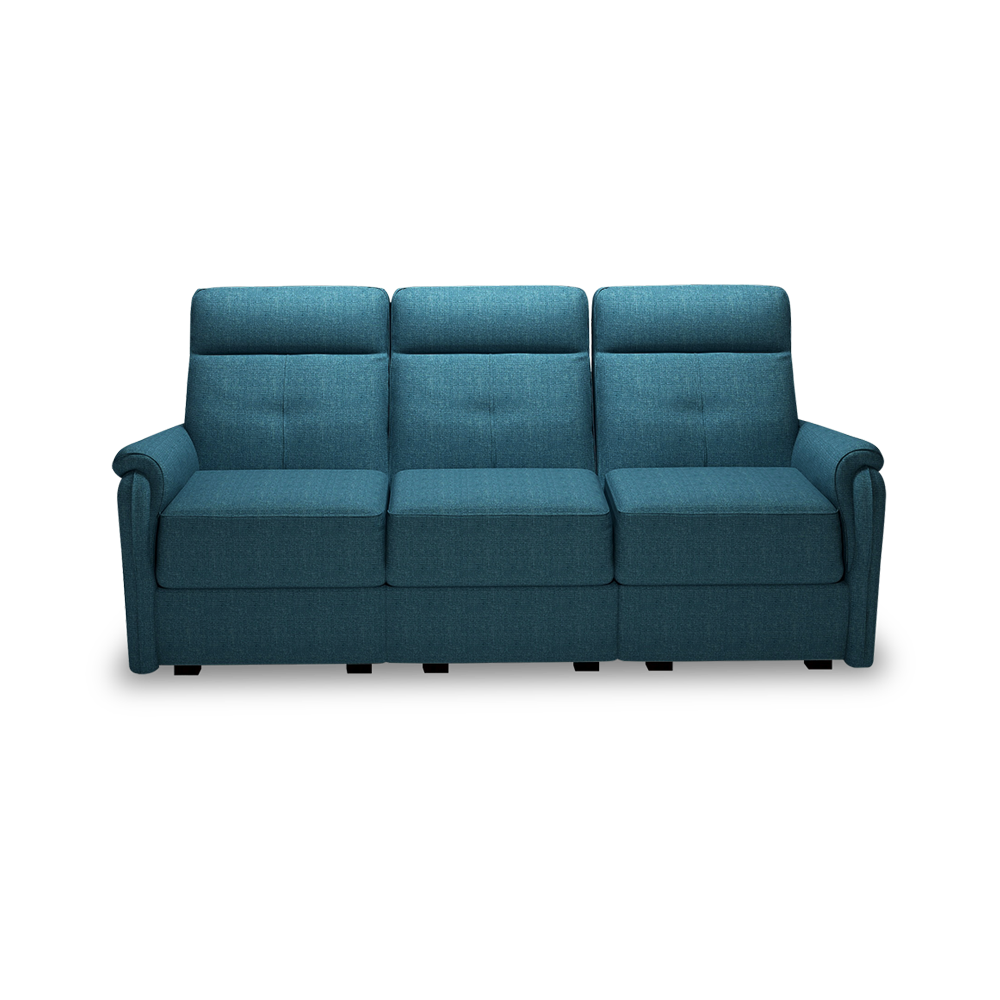 SAND - Recliner Fabric / Leather Sofa (3-seater)