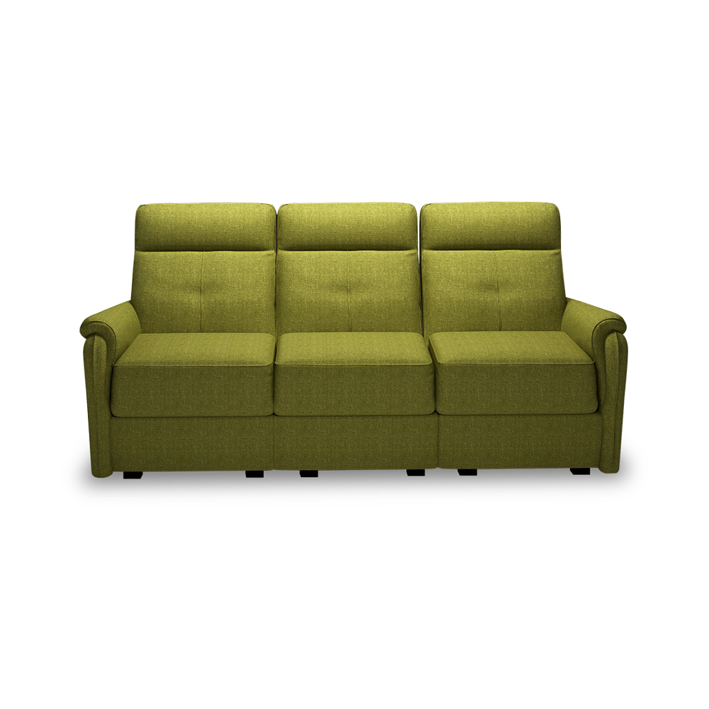 SAND - Recliner Fabric / Leather Sofa (3-seater)