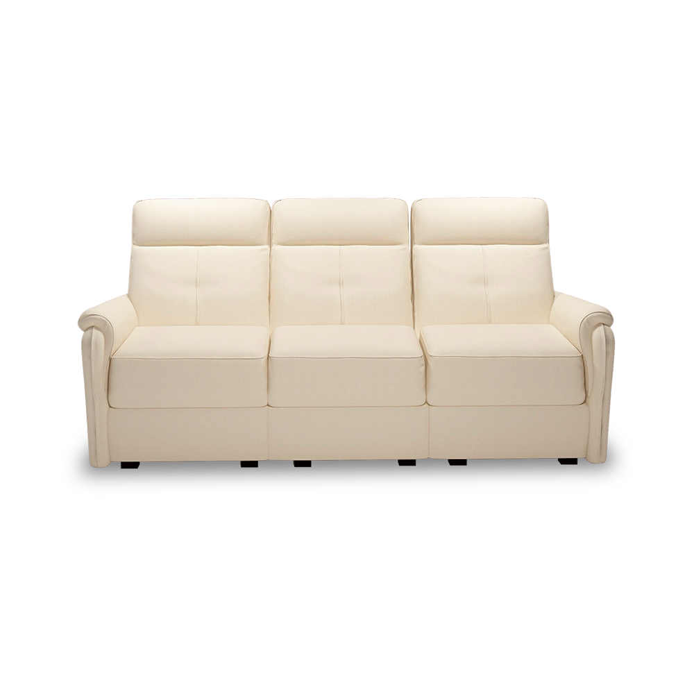 SAND - Recliner Fabric / Leather Sofa (3-seater)