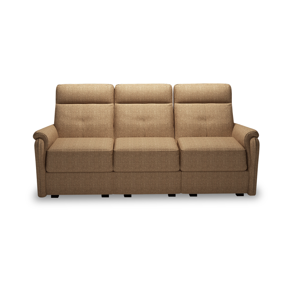 SAND - Recliner Fabric / Leather Sofa (3-seater)