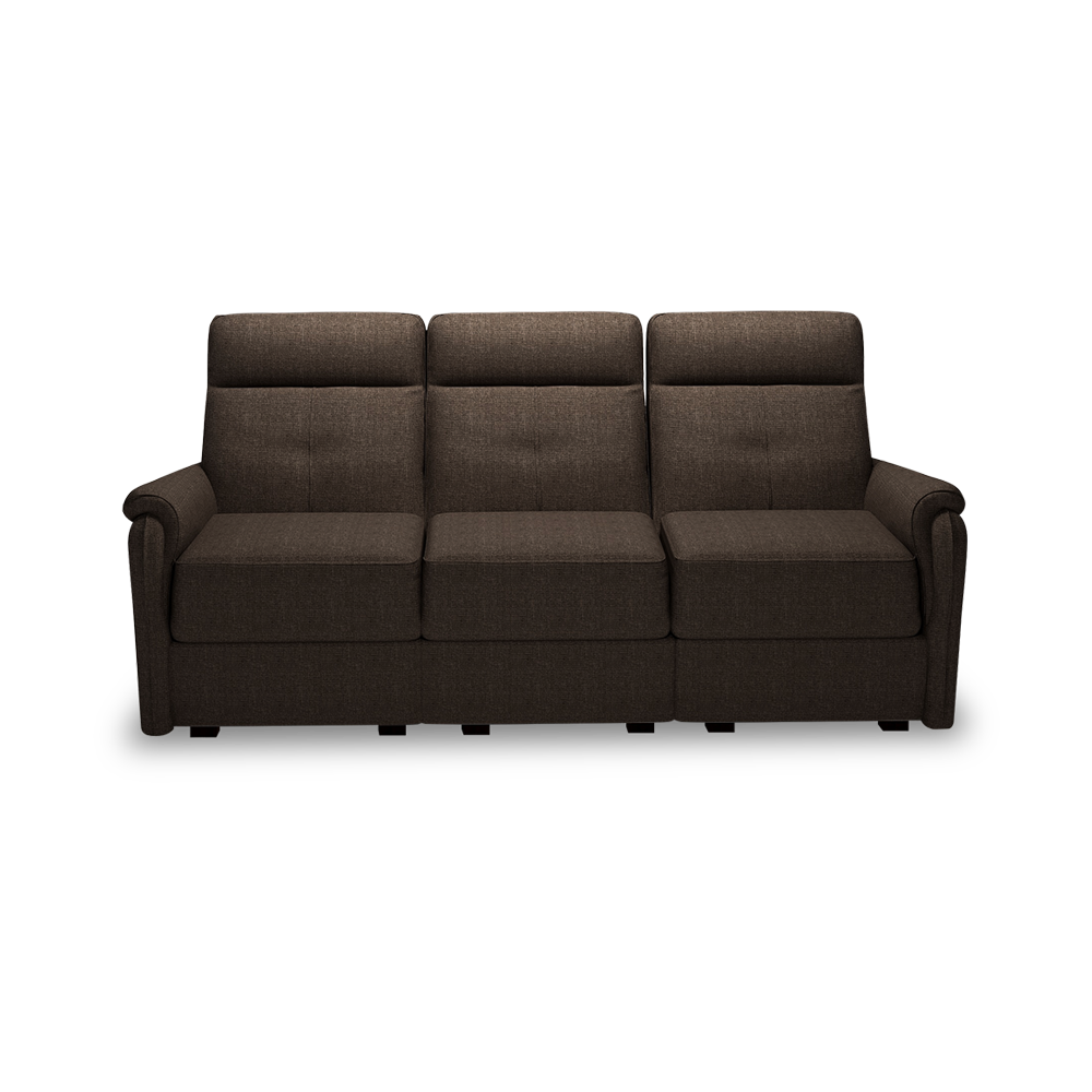 SAND - Recliner Fabric / Leather Sofa (3-seater)