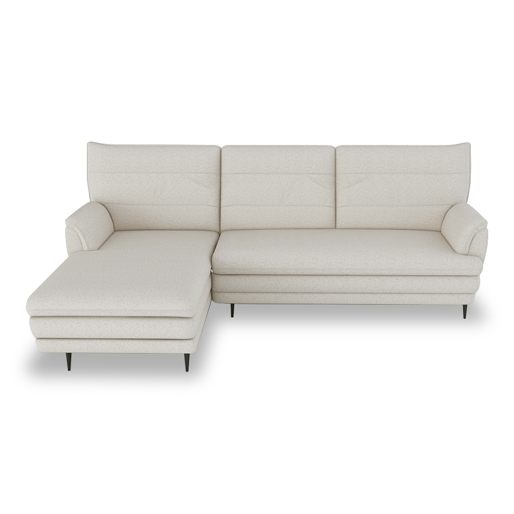 GENERAL - High Back Fabric / Leather Sofa (L-shaped Left)