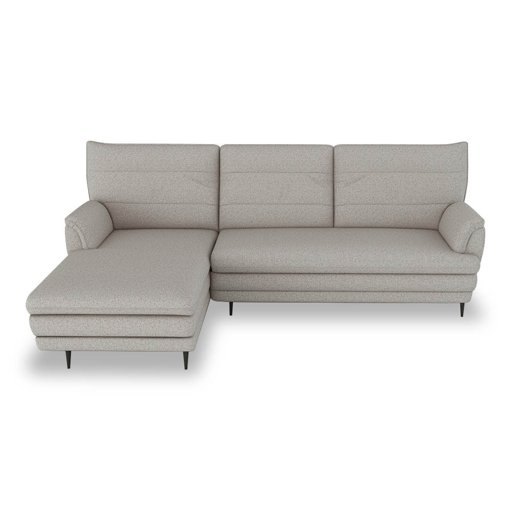 GENERAL - High Back Fabric / Leather Sofa (L-shaped Left)