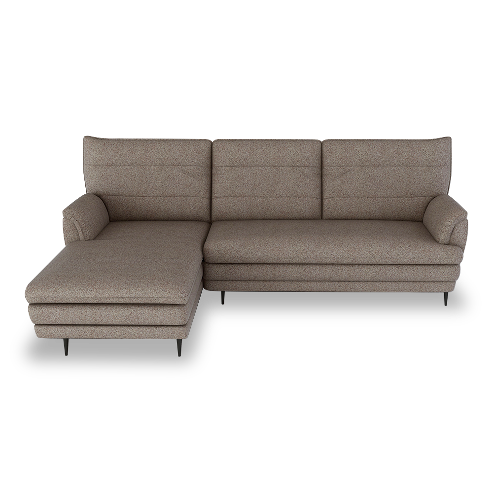 GENERAL - High Back Fabric / Leather Sofa (L-shaped Left)