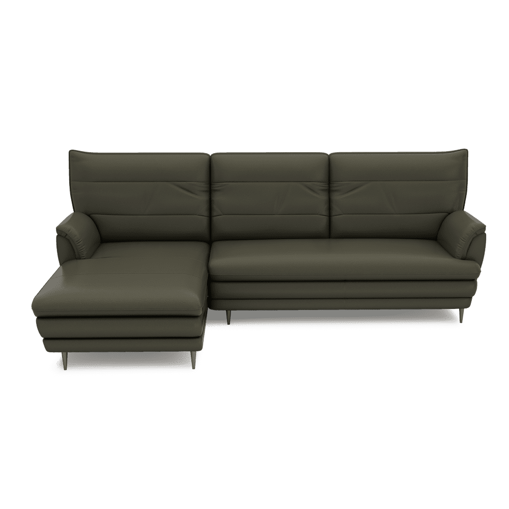 GENERAL - High Back Fabric / Leather Sofa (L-shaped Left)
