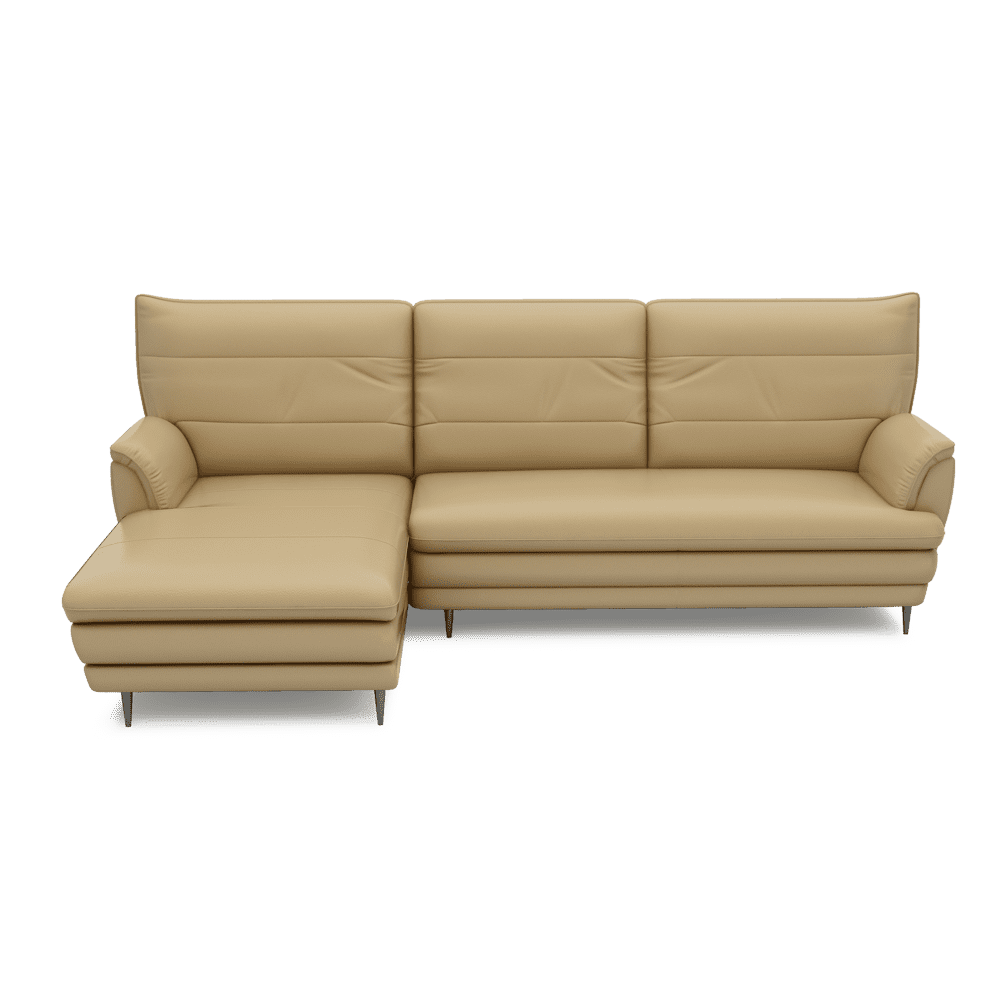 GENERAL - High Back Fabric / Leather Sofa (L-shaped Left)