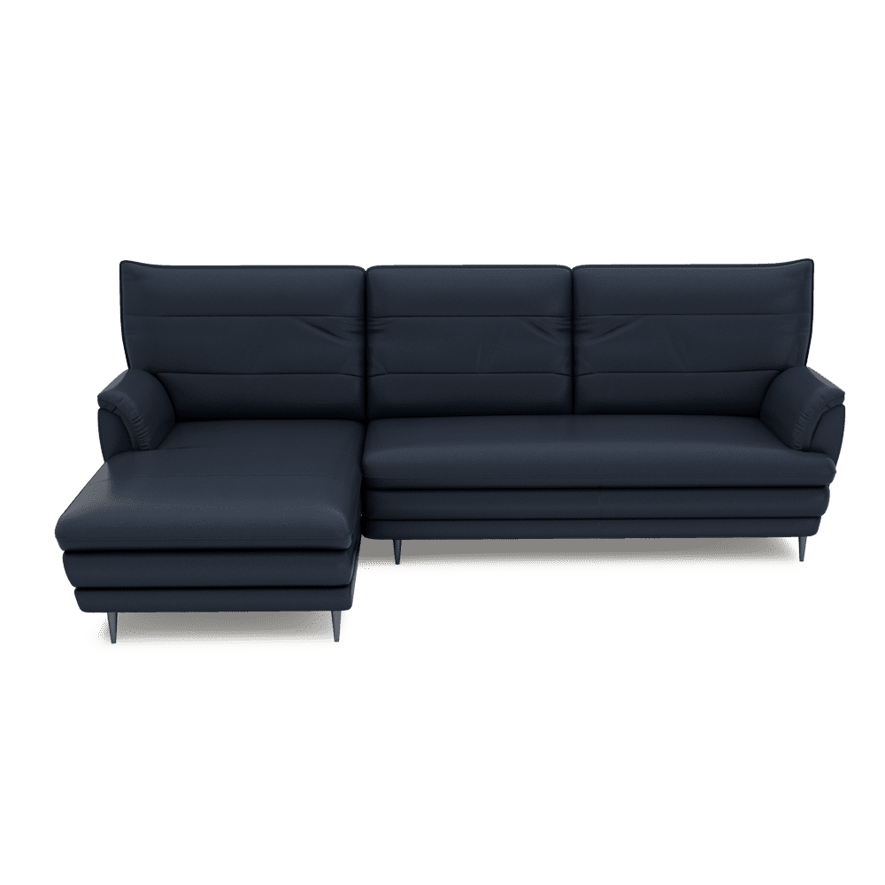 GENERAL - High Back Fabric / Leather Sofa (L-shaped Left)
