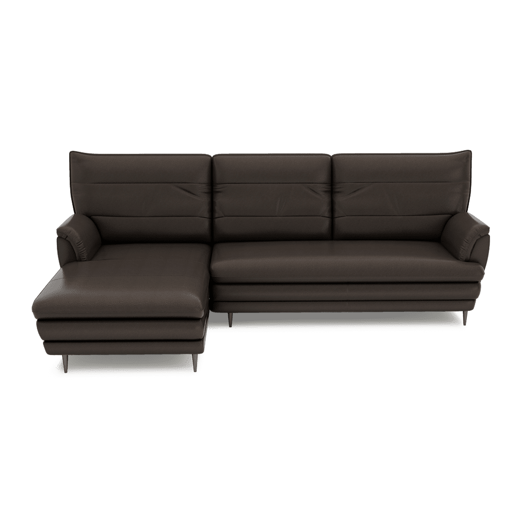 GENERAL - High Back Fabric / Leather Sofa (L-shaped Left)