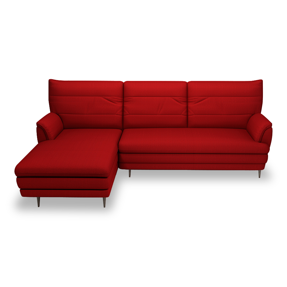 GENERAL - High Back Fabric / Leather Sofa (L-shaped Left)