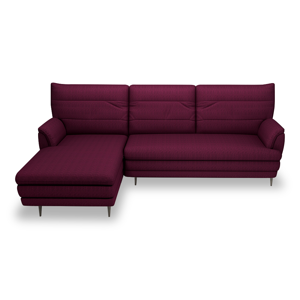 GENERAL - High Back Fabric / Leather Sofa (L-shaped Left)