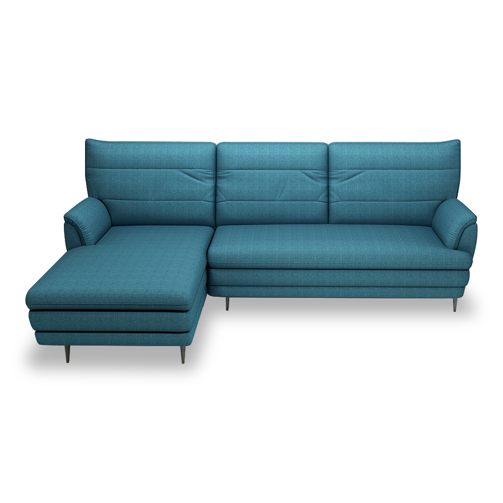 GENERAL - High Back Fabric / Leather Sofa (L-shaped Left)