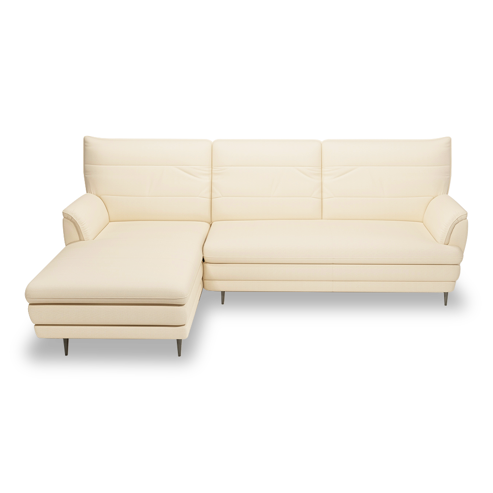 GENERAL - High Back Fabric / Leather Sofa (L-shaped Left)