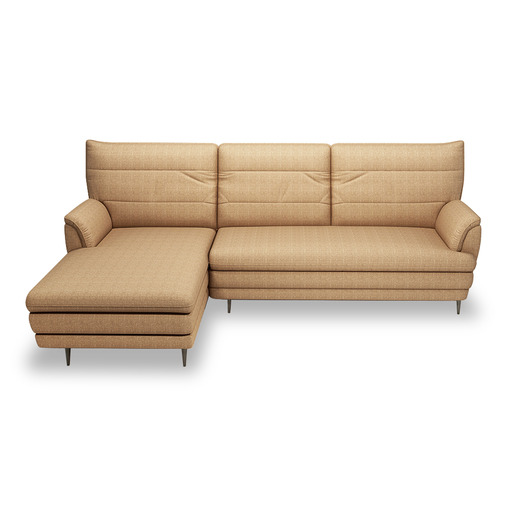 GENERAL - High Back Fabric / Leather Sofa (L-shaped Left)