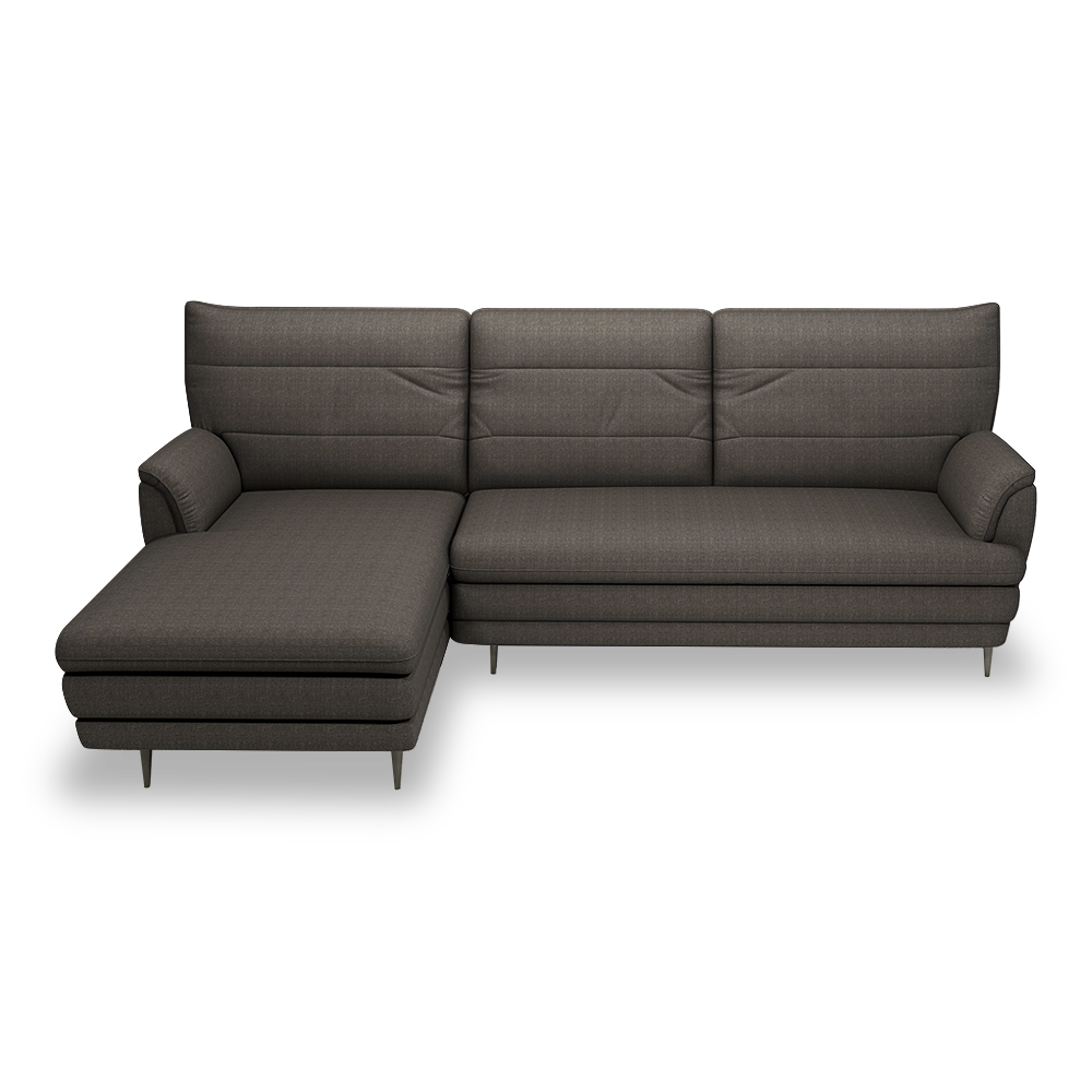 GENERAL - High Back Fabric / Leather Sofa (L-shaped Left)