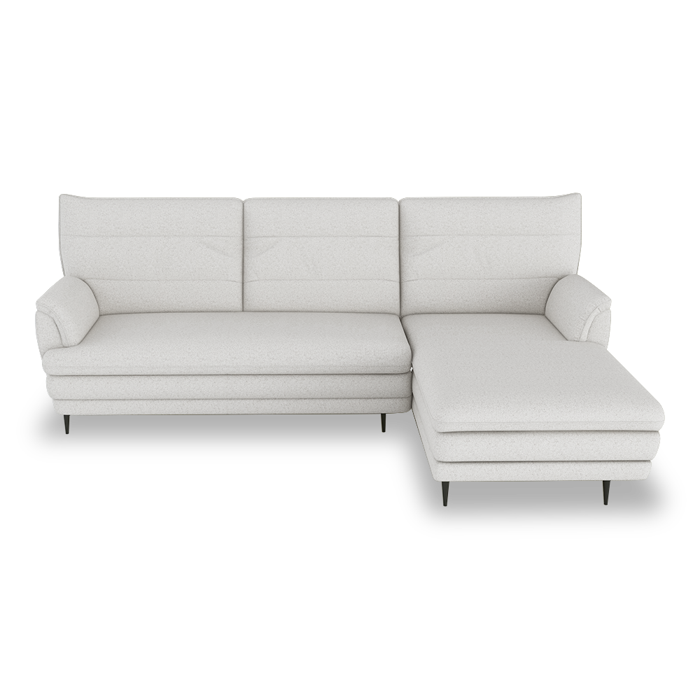 GENERAL - High Back Fabric / Leather Sofa (L-shaped Right)