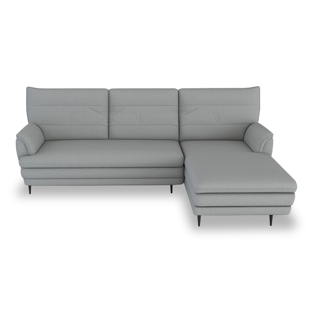 GENERAL - High Back Fabric / Leather Sofa (L-shaped Right)