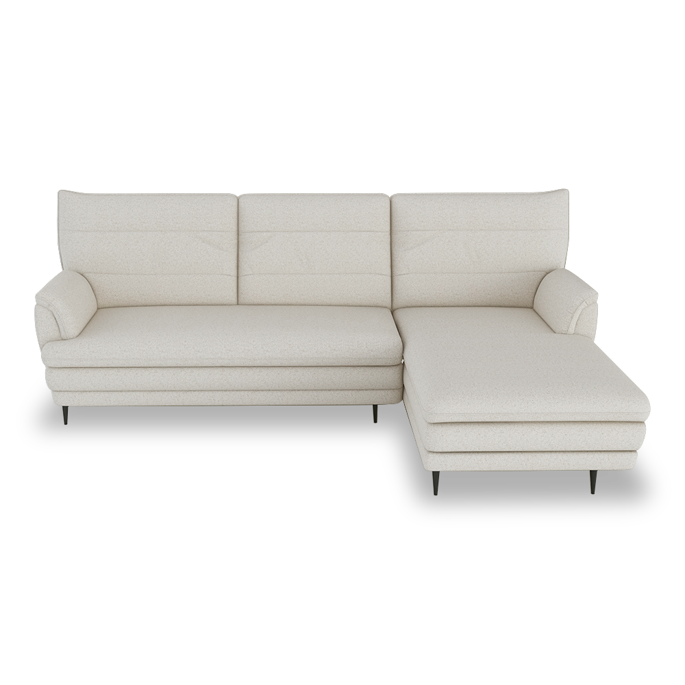 GENERAL - High Back Fabric / Leather Sofa (L-shaped Right)