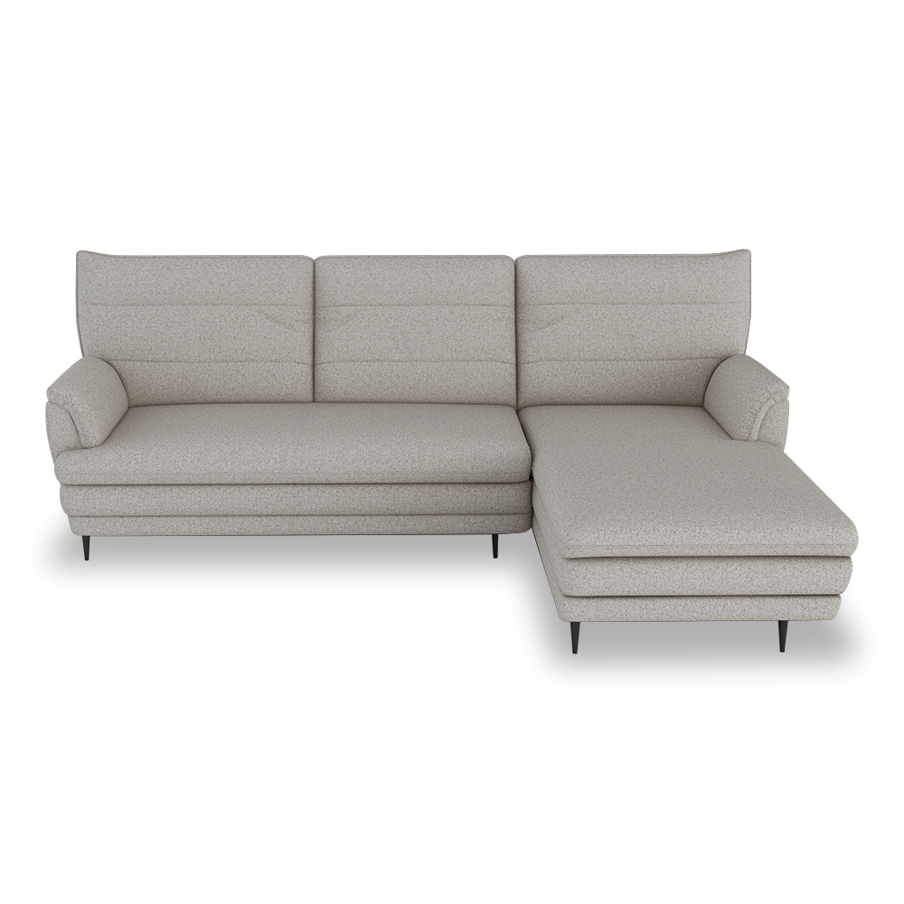 GENERAL - High Back Fabric / Leather Sofa (L-shaped Right)