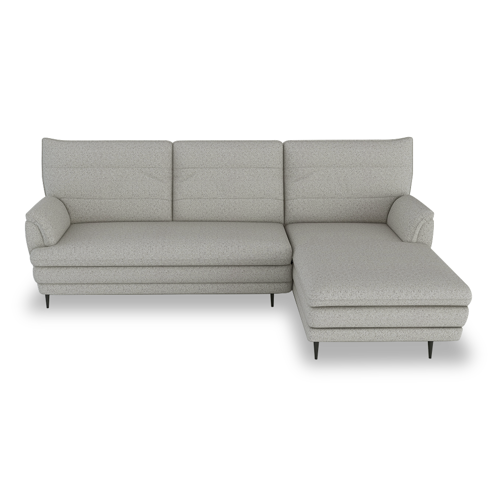 GENERAL - High Back Fabric / Leather Sofa (L-shaped Right)