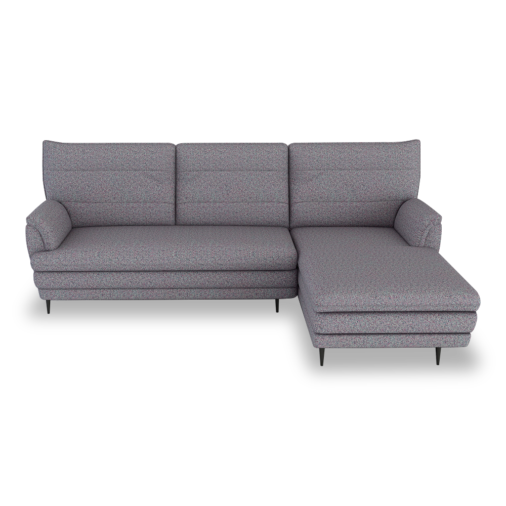 GENERAL - High Back Fabric / Leather Sofa (L-shaped Right)