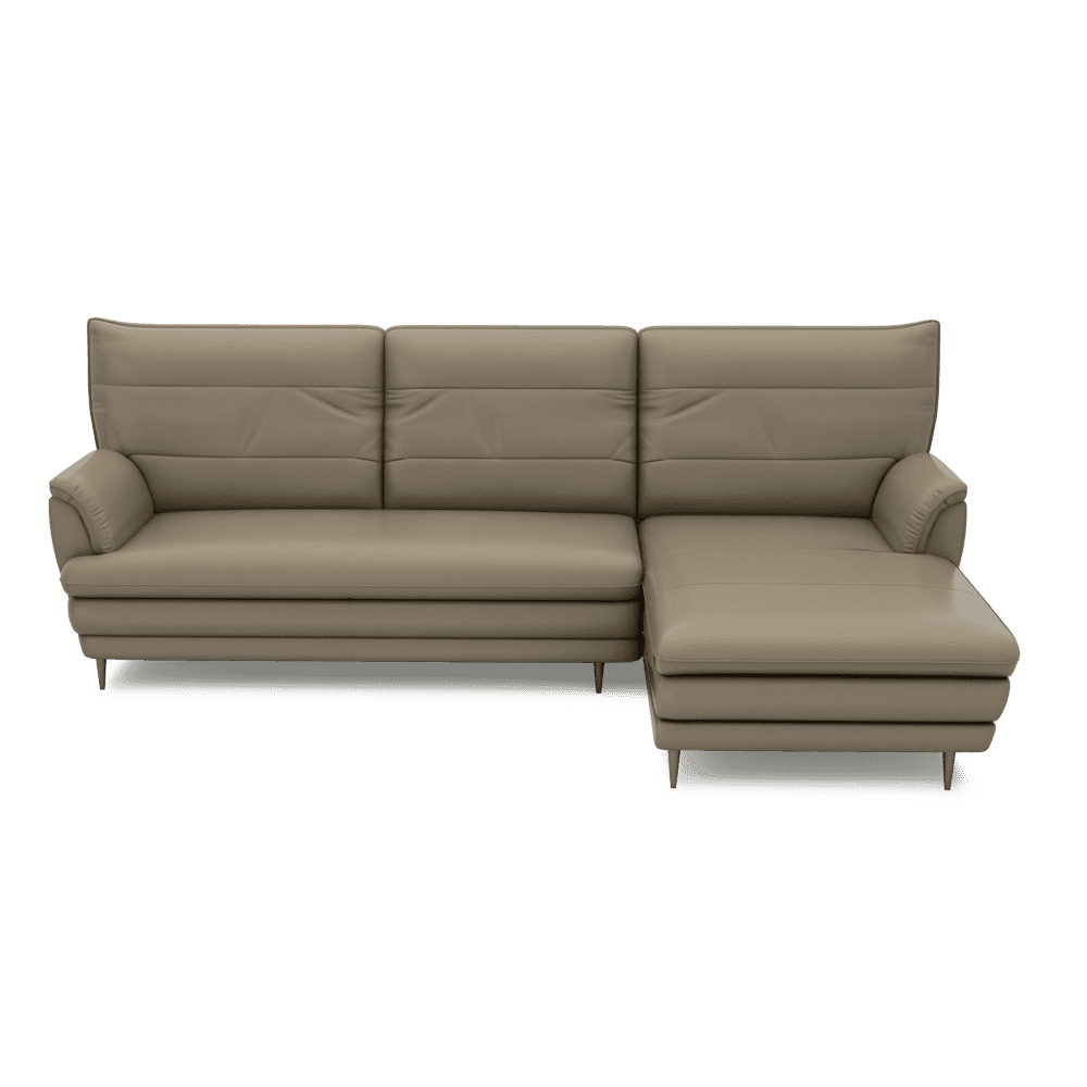 GENERAL - High Back Fabric / Leather Sofa (L-shaped Right)