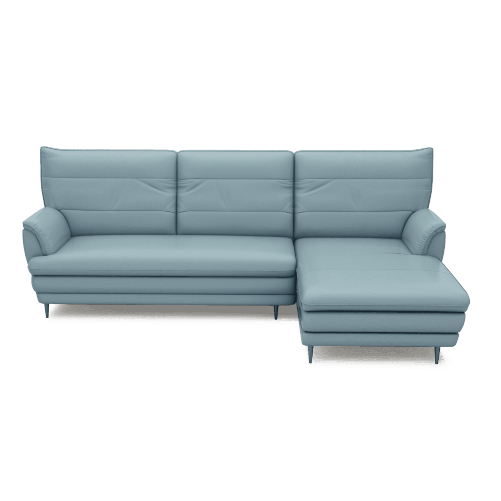 GENERAL - High Back Fabric / Leather Sofa (L-shaped Right)