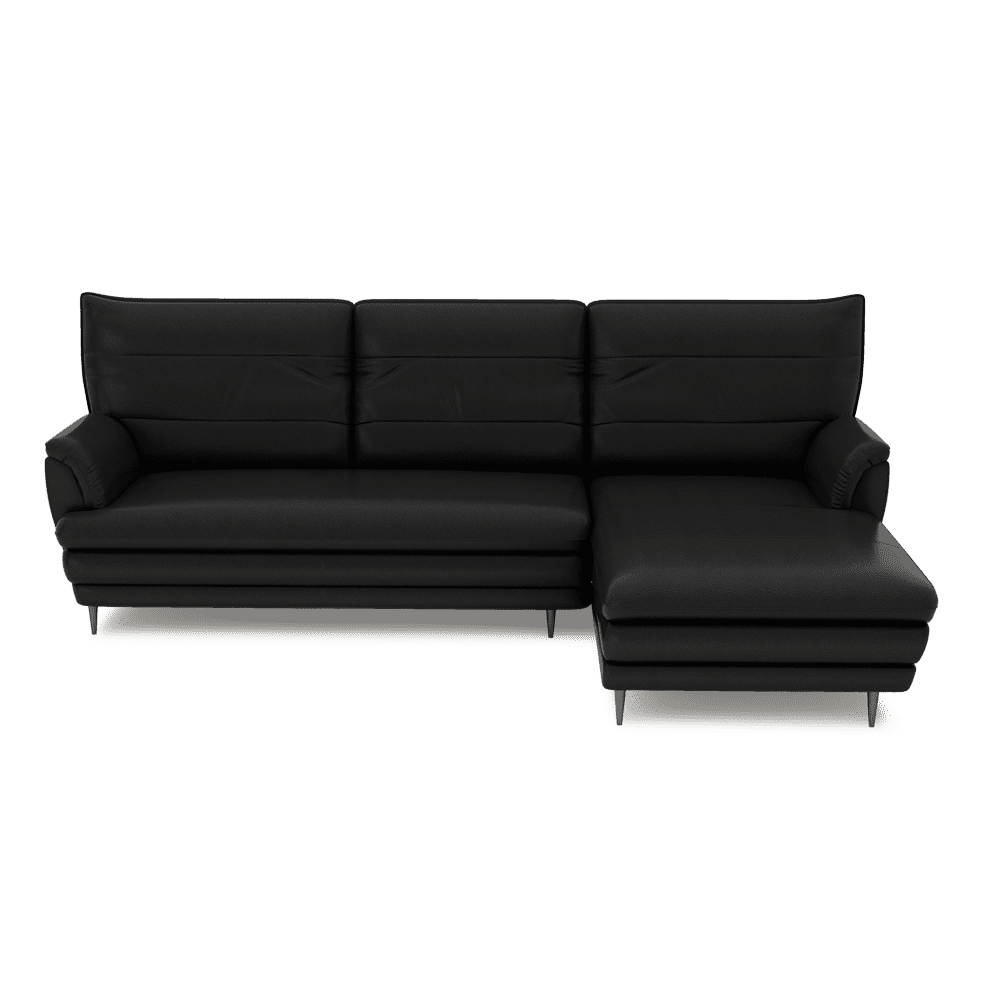 GENERAL - High Back Fabric / Leather Sofa (L-shaped Right)