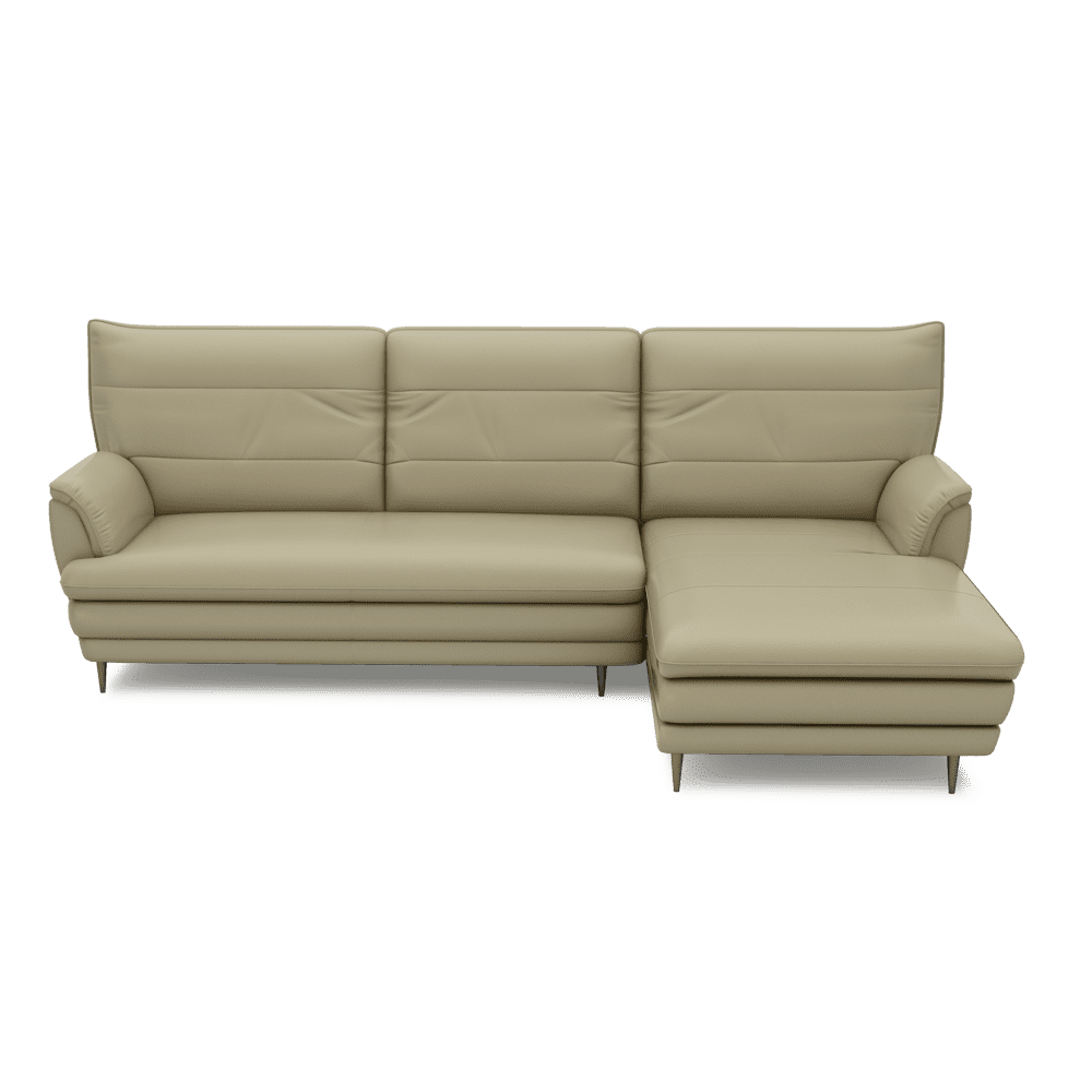 GENERAL - High Back Fabric / Leather Sofa (L-shaped Right)