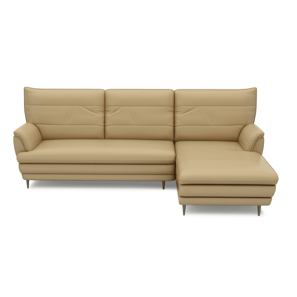 GENERAL - High Back Fabric / Leather Sofa (L-shaped Right)