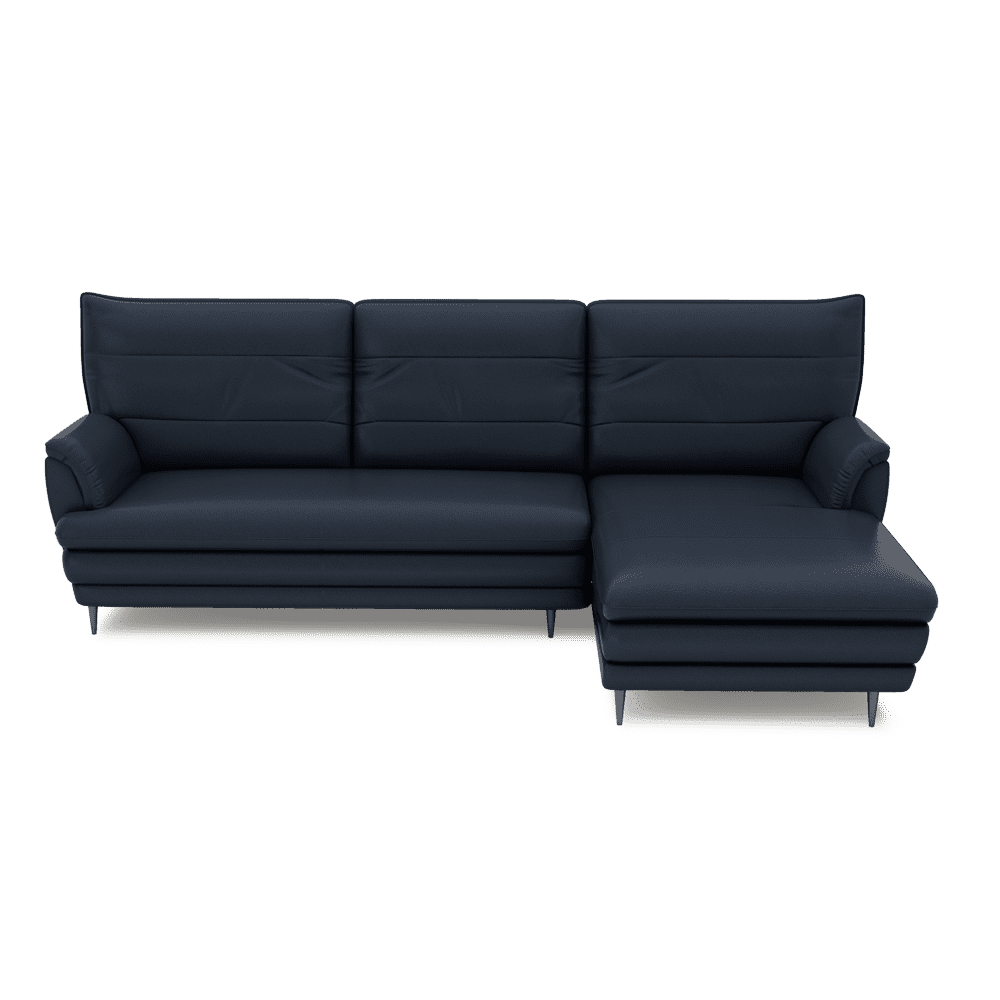GENERAL - High Back Fabric / Leather Sofa (L-shaped Right)