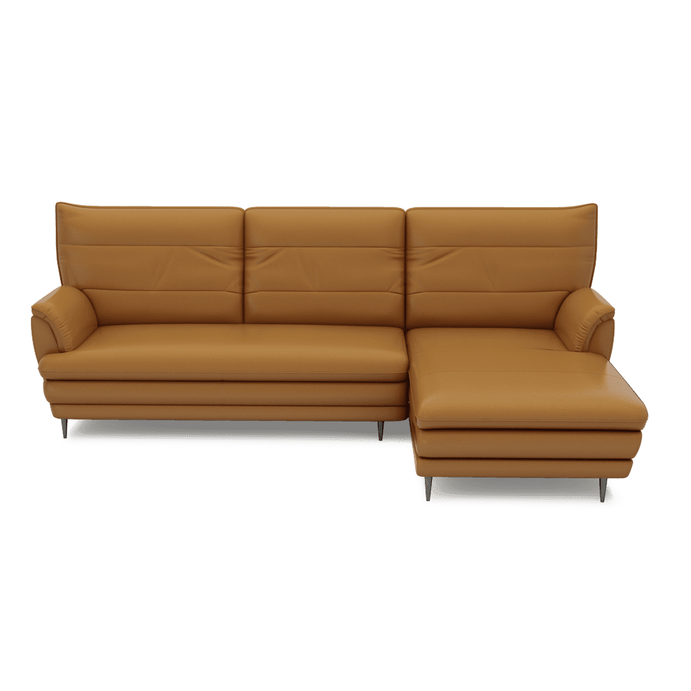 GENERAL - High Back Fabric / Leather Sofa (L-shaped Right)
