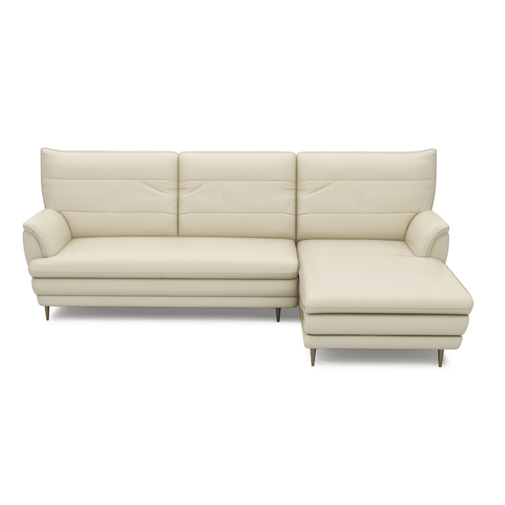 GENERAL - High Back Fabric / Leather Sofa (L-shaped Right)