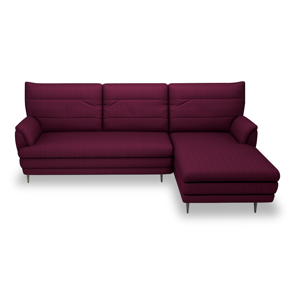 GENERAL - High Back Fabric / Leather Sofa (L-shaped Right)