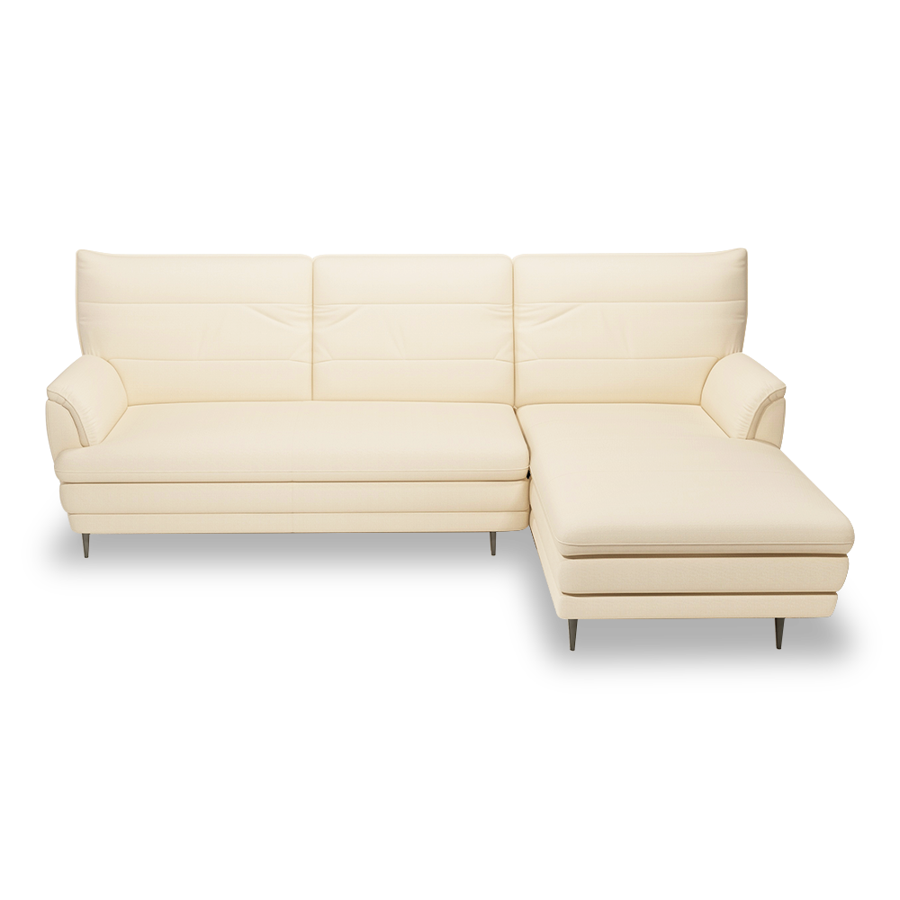 GENERAL - High Back Fabric / Leather Sofa (L-shaped Right)