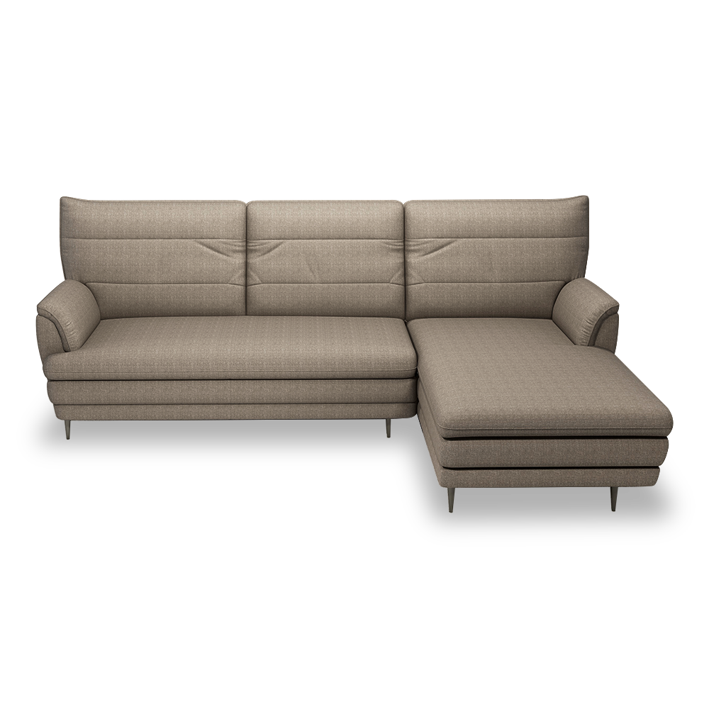 GENERAL - High Back Fabric / Leather Sofa (L-shaped Right)